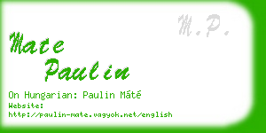 mate paulin business card