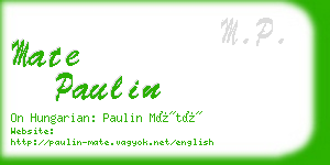 mate paulin business card